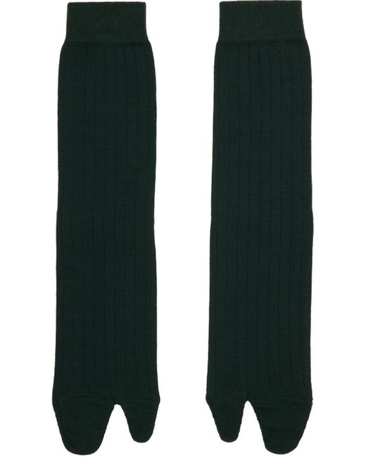 Chaussettes hauteur mollet vertes Maison Margiela pour homme en coloris Black