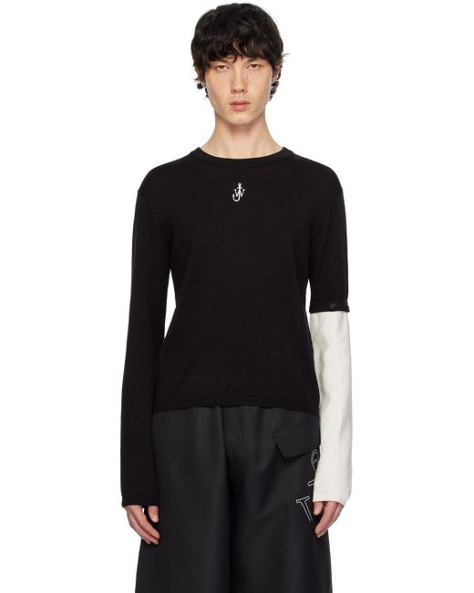J.W. Anderson Black Contrast Sleeve Sweater for men