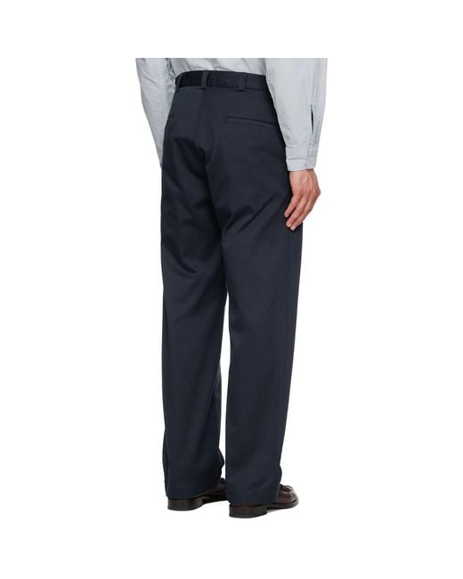 Nanamica Blue Wide Straight Chino Trousers for men