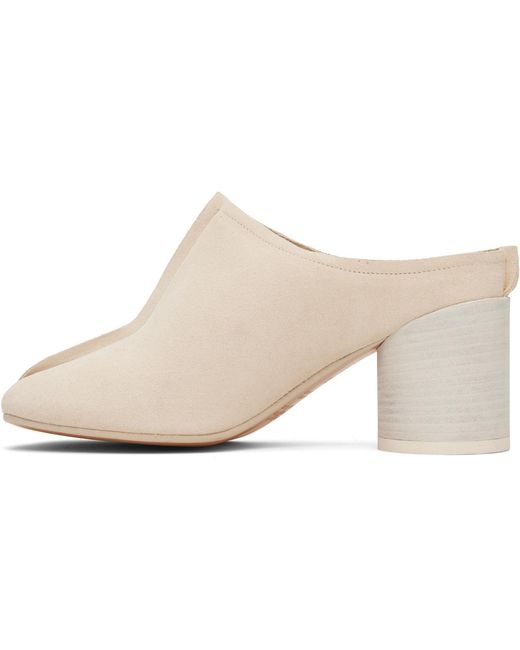 MM6 by Maison Margiela White Off- Crosta London Mule Heels
