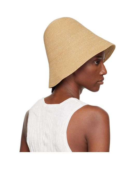Totême  Brown Paper Sun Bucket Hat