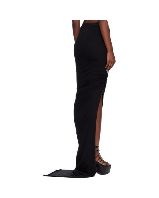Rick Owens Black Temple Edfu Maxi Skirt