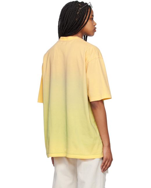 Acne Orange Yellow Printed T-shirt