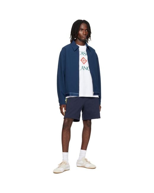 Casablanca Blue Panelled Sweat Shorts for men