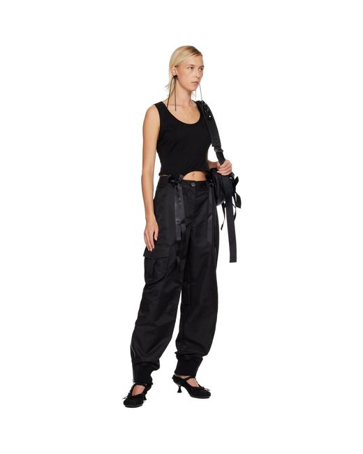 Simone Rocha Black Multi Pocket Ankle Zip Trousers