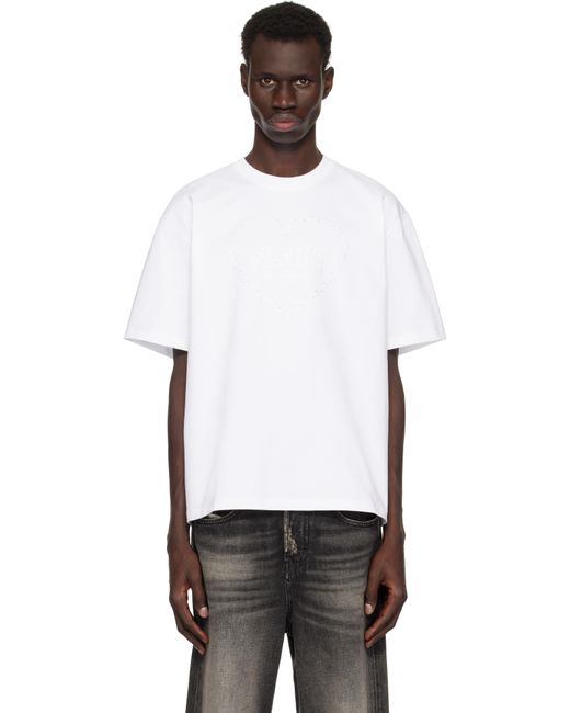 国内発送☆GANNI☆Heavy Cotton Heart Small T-shirt/WHITE Bright White White Heavy Cotton Drop Shoulder Heart T-shirt