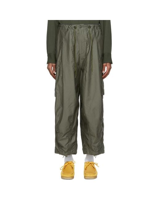 Needles Green Twill Hd Cargo Trousers for men