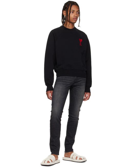 AMI Ssense Exclusive Black Oversized Ami De Cœur Sweatshirt for men
