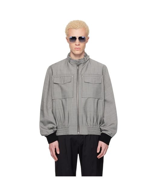 Lanvin Gray Mohair Wool Jacket for men