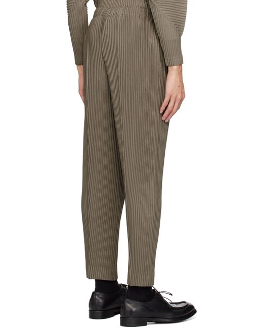 Homme Plissé Issey Miyake Multicolor Homme Plissé Issey Miyake Khaki Monthly Color November Trousers for men