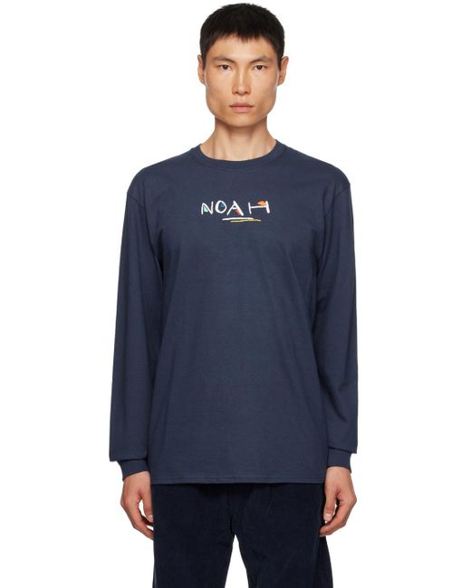 Noah NYC Blue Painter Long Sleeve T-shirt for men