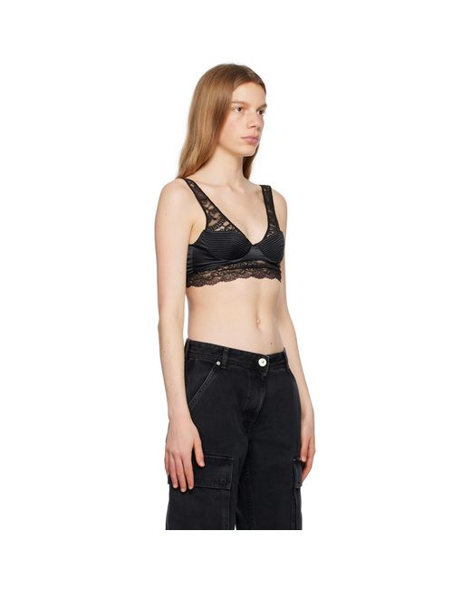 Versace Black Quilted Bra