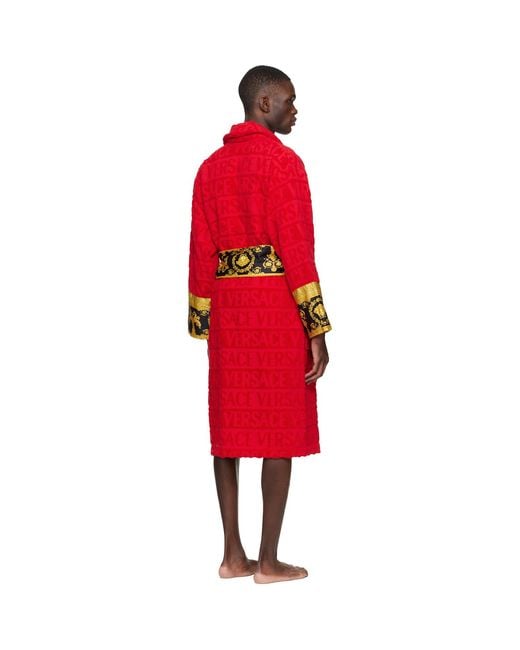 Versace Red 'i Heart Baroque' Bathrobe for men