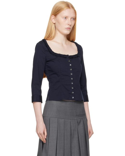 Sandy Liang Black Simona Blouse