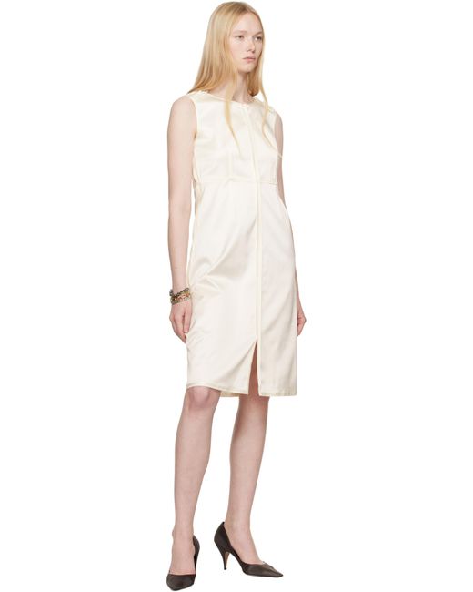 Robe Midi Transformable Blanc Cassé En Satin Extensible MM6 by Maison Martin Margiela en coloris Black