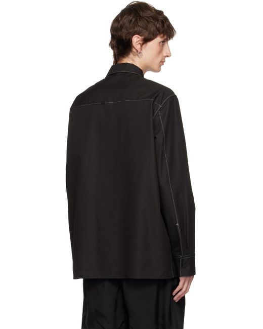 メンズ Jil Sander コントラストステッチ シャツ ブラック | Lyst