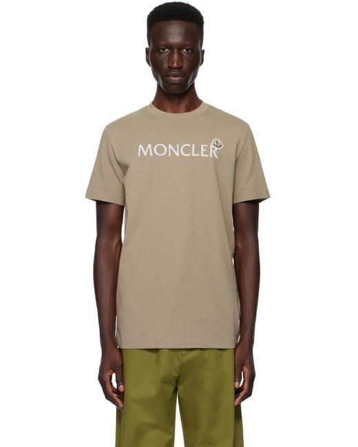 Moncler Multicolor Brown Patch T-shirt for men