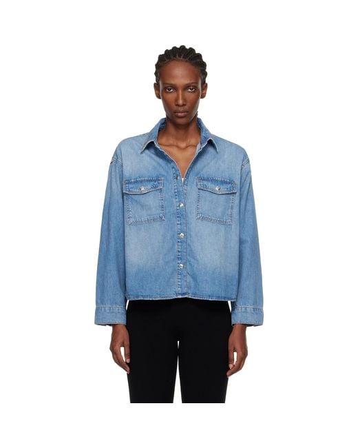 Anine Bing Blue Paxton Denim Shirt