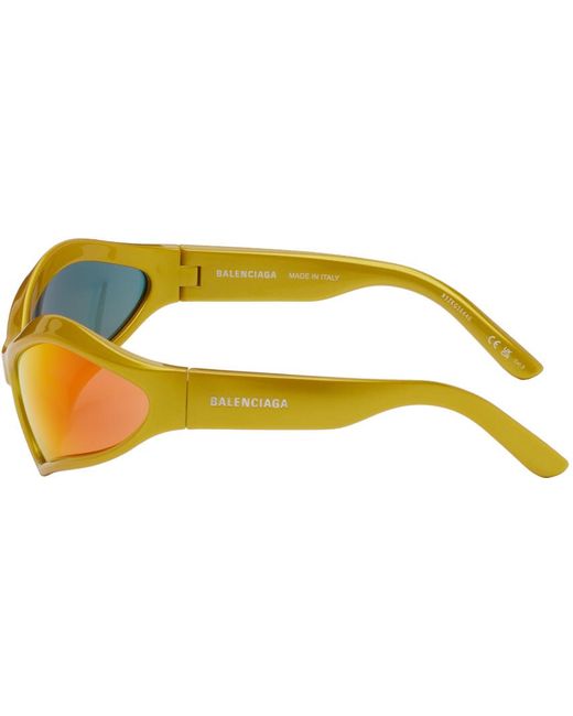 Balenciaga Multicolor Yellow Fennec Oval Sunglasses for men