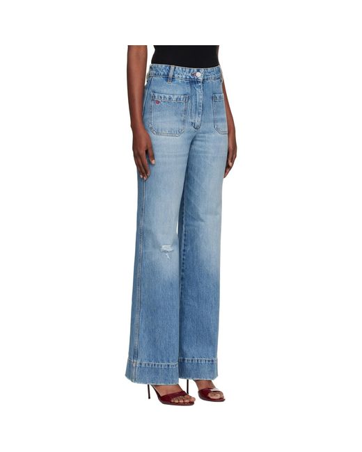 Victoria Beckham Blue Alina High Waisted Jeans