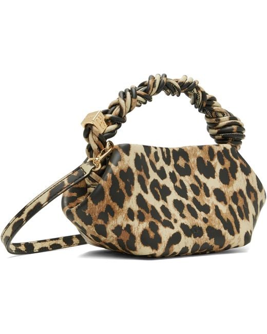 Ganni Metallic Leopard Grained Mini Bou Bag