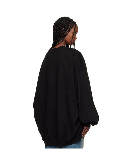 Rick Owens Black Temple Hun Crewneck Sweatshirt