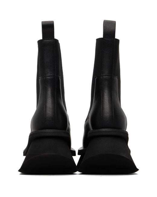 Rick Owens Black Temple Low Factory Beatle Chelsea Boots for men