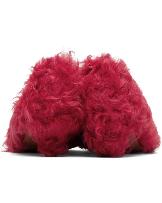 Undercover Red Furry Heels
