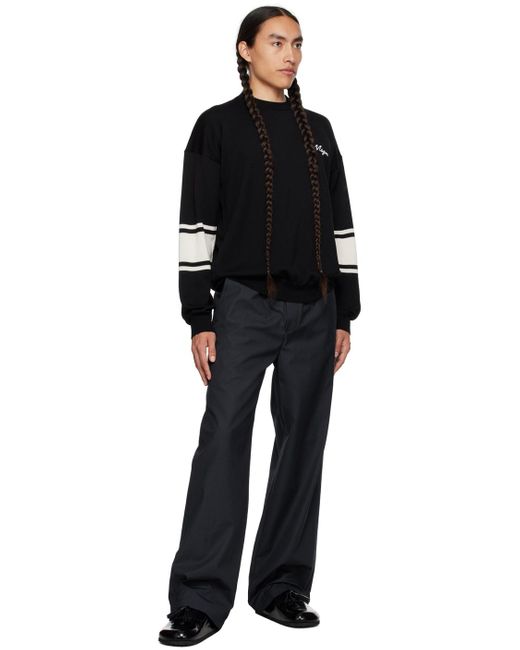MSGM Black Navy Layered Trousers for men