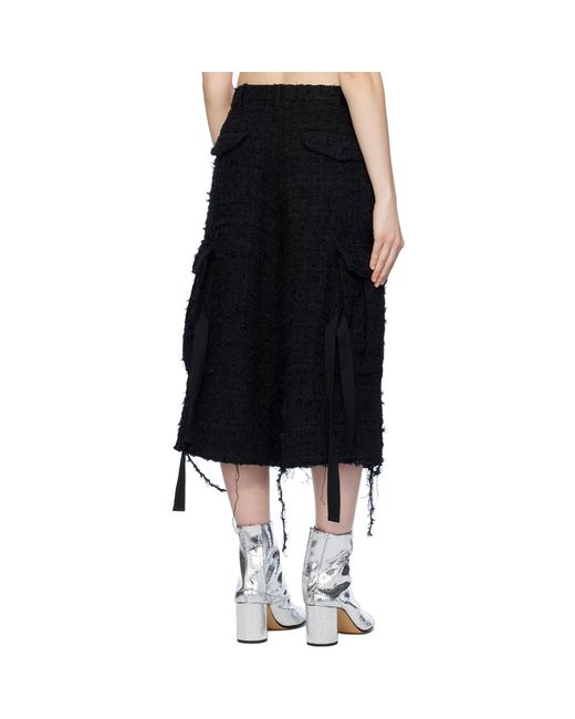 Doublet Black Raw Edge Cargo Shorts