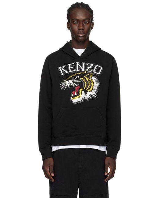 Pull à capuche teddy noir à image de tigre KENZO pour homme en coloris Black