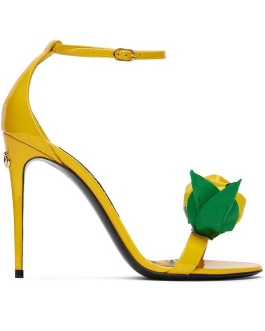 Sandales vernicericamo fiore jaunes Dolce & Gabbana en coloris Yellow