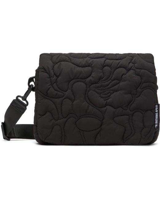 A Bathing Ape Black Line Camo Quilted M Bag for men