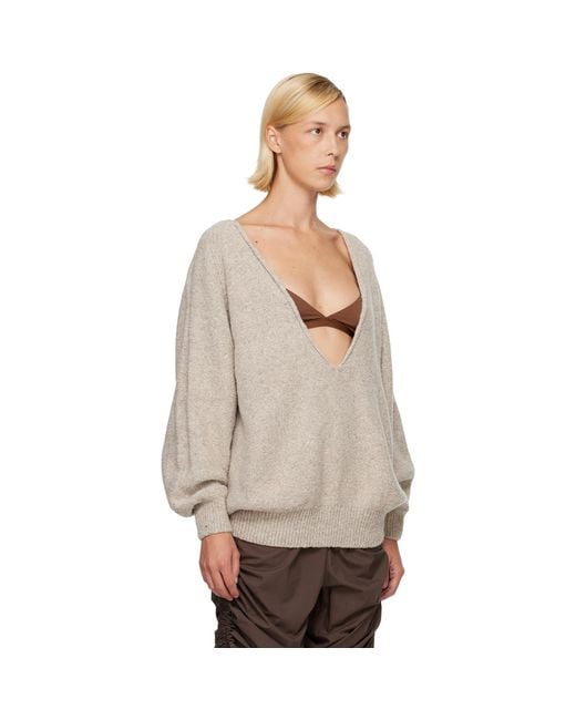 Baserange Gray Soar V Neck Sweater