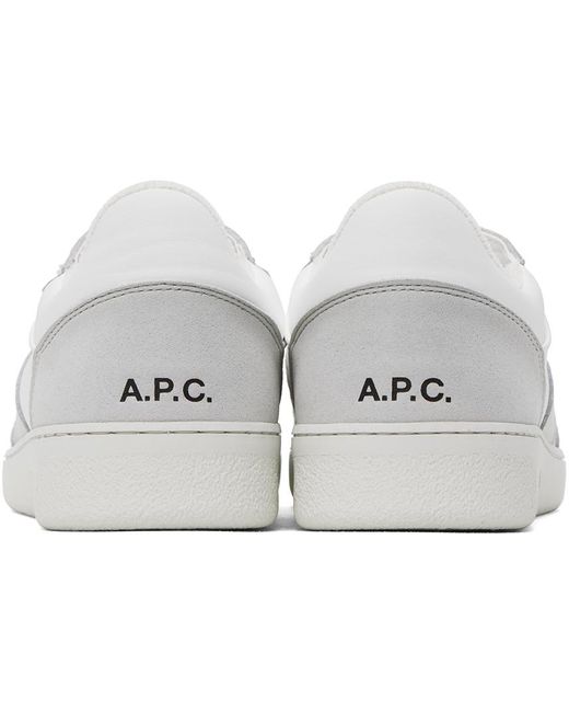 A.P.C. ホワイト&グレー Plain スニーカー Black