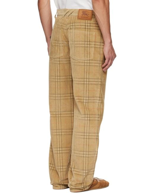 Burberry Natural Check Corduroy Trousers for men