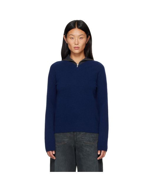 MM6 by Maison Margiela Blue Layered Neckline Pullover Sweater