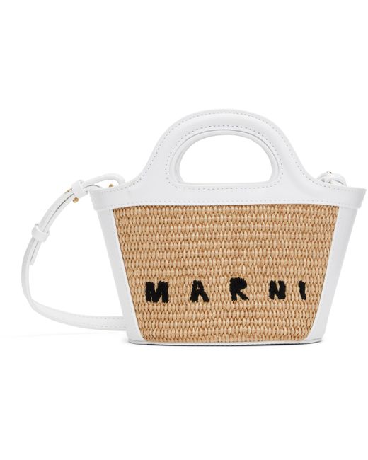 Marni キッズ｜ホワイト＆ベージュ Tropicalia バッグ Black