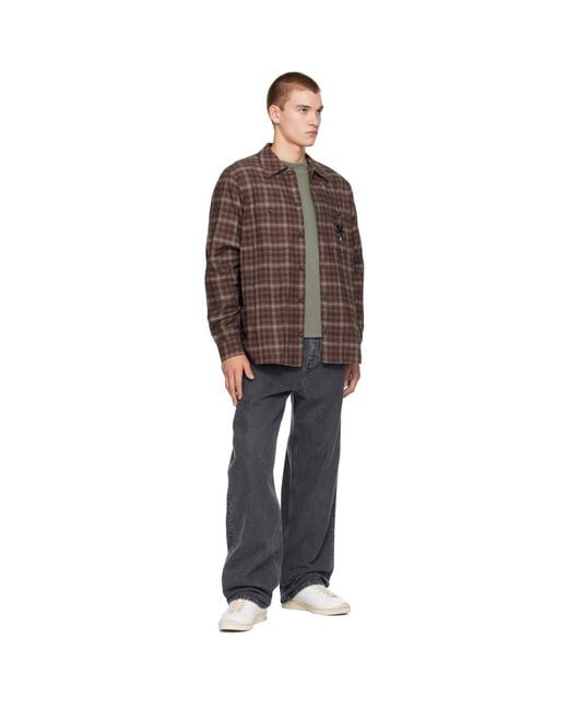 Simone Rocha Brown Military Flannel Shirt for men