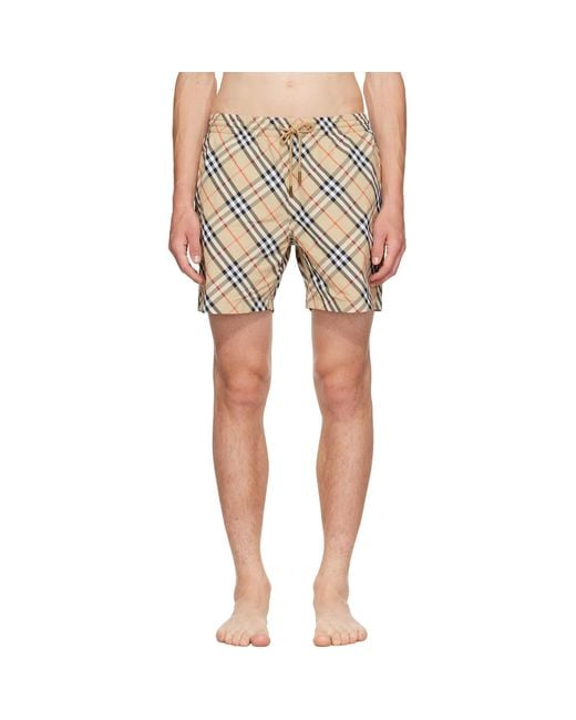 Burberry Natural Check Swim Shorts for men