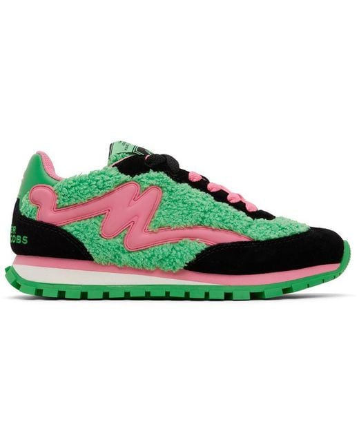 Marc Jacobs Black Pink & Green 'the Teddy jogger' Sneakers