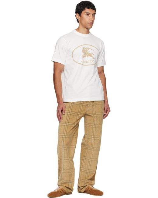 Burberry Natural Check Corduroy Trousers for men