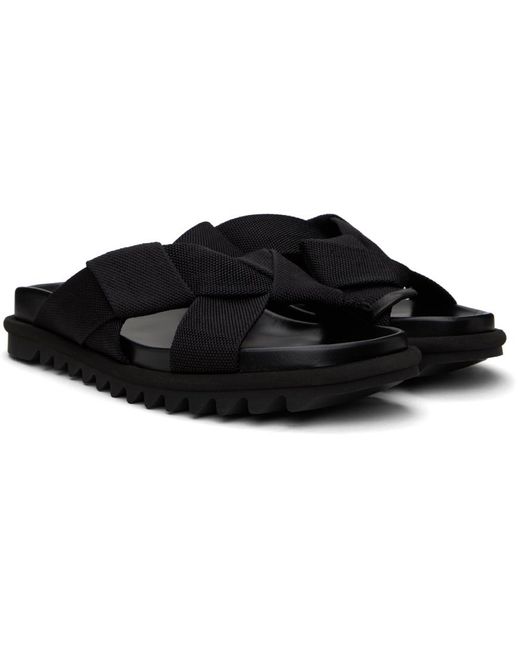 Dries Van Noten Black Criss-crossing Sandals for men