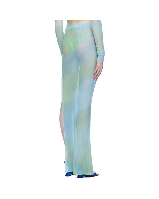 Off-White c/o Virgil Abloh Blue Tie-dye Midi Skirt