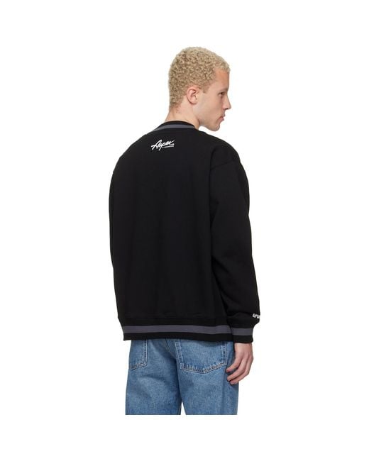 Aape By A Bathing Ape Black 'Aaper' Button Down Cardigan for men
