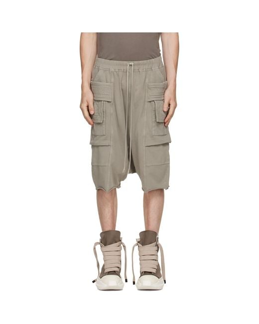 Rick Owens Natural Taupe Tower Creatch Cargo Pods Shorts for men