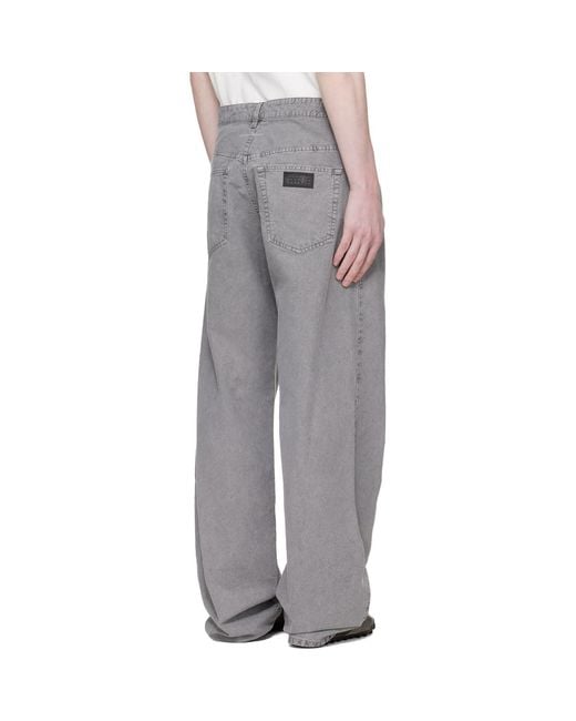 MM6 by Maison Margiela Gray Faded Canvas Jeans for men
