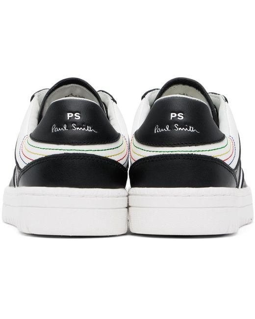 PS by Paul Smith White & Black Leather Liston Sneakers for men