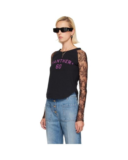 Valentino Blue Lace 'Panther 60' T-Shirt