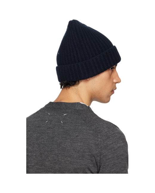 Maison Margiela Black Ribbed Beanie for men